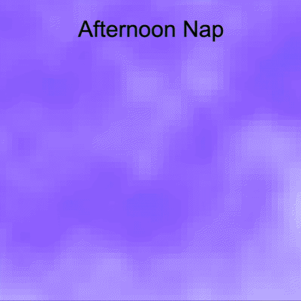 A student project featuring an animated gif of a poem called Afternoon Nap that transitions from a partly cloudy sky to grass with a dog walking behind the words