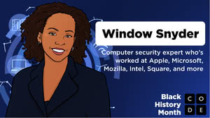Downloadable PDF poster featuring Window Snyder who is a computer security expert