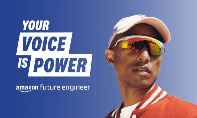 Your Voice is Power graphic with a photo of the singer Pharrell