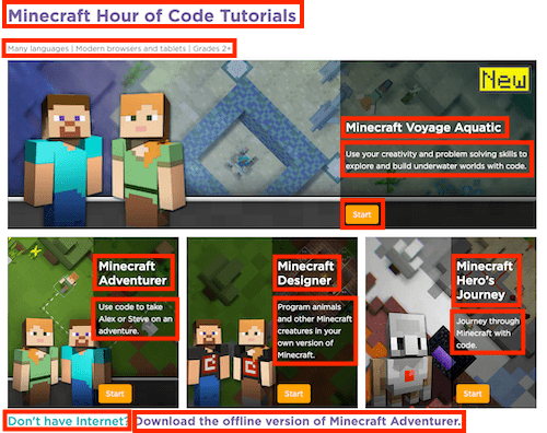 Minecraft Landing Page Screenshot 1