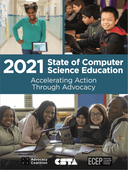 Cover of the 2021 State of CS report